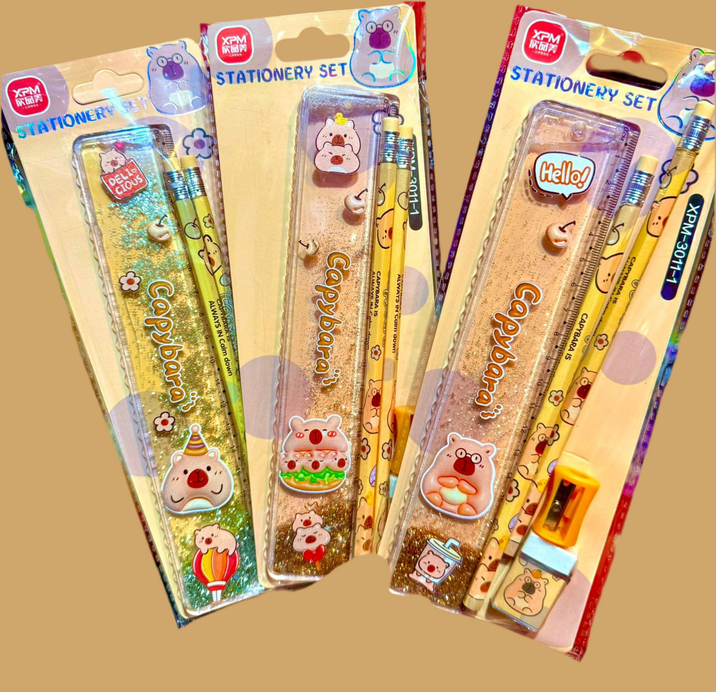 Set Regla Brillos Capibara