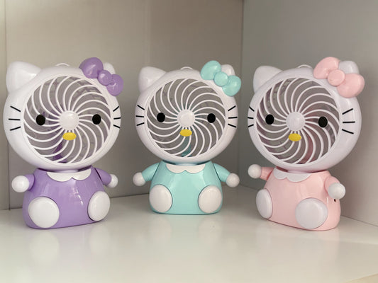 Ventilador Recargable Luz Hello Kitty