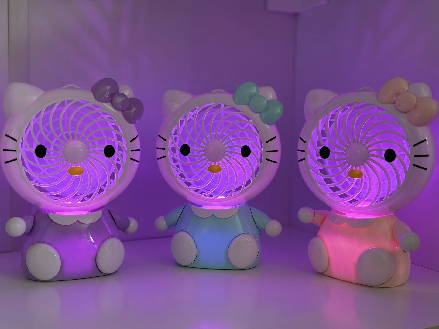Ventilador Recargable Luz Hello Kitty