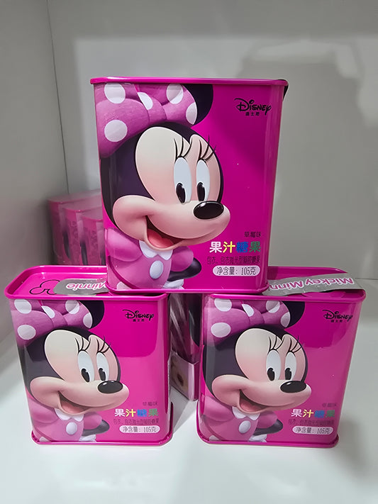Cajita Metálica Minnie Mouse rellena de caramelos de fruta