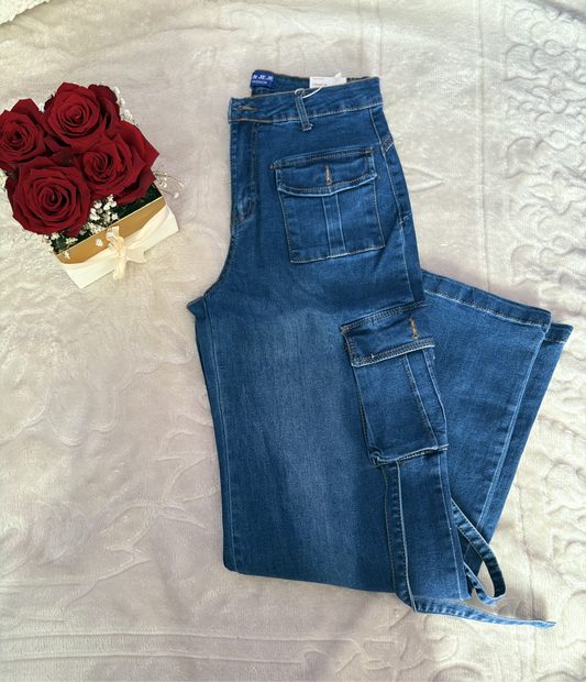Pantalón Cargo Azul
